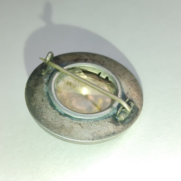 Antique Silver Sentiment Pin Mourning Brooch Victorian Era Forget Me Knots - Picture 11 of 11